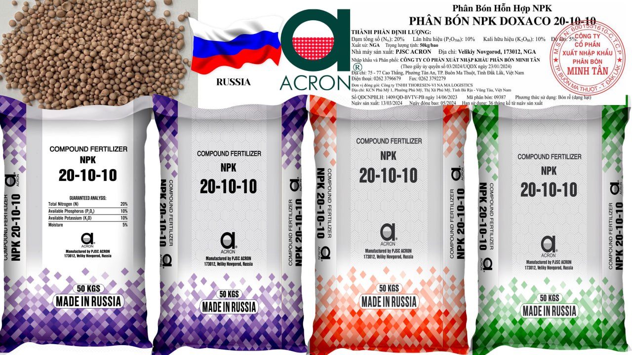 Phân bón NPK minh tân 20 10 10