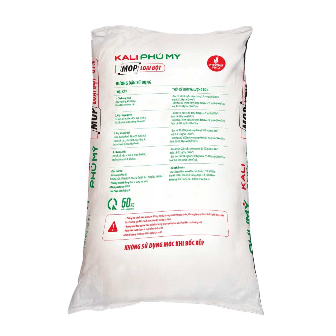 Kali MOP Phú Mỹ loại bột mặt sau Kali MOP Phú Mỹ loại bột mặt sau