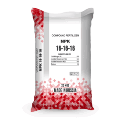 Minh Tân NPK 16-16-16 RUSSIA - caro đỏ 25kg mặt sau