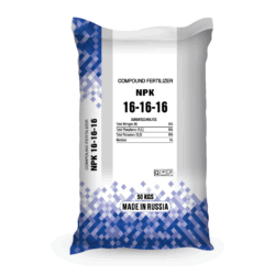 Minh Tân NPK 16-16-16 RUSSIA - caro xanh 50kg mặt sau