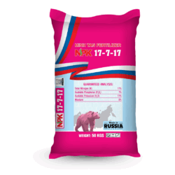 Minh Tân NPK 17-7-17 RUSSIA - lâu đài hồng 50 kg mặt sau - thẳng