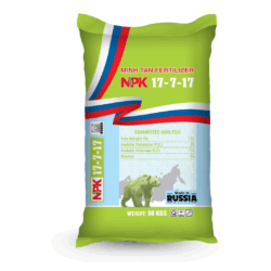 Minh Tân NPK 17-7-17 RUSSIA - lâu đài xanh noen 50 kg - thẳng mặt sau