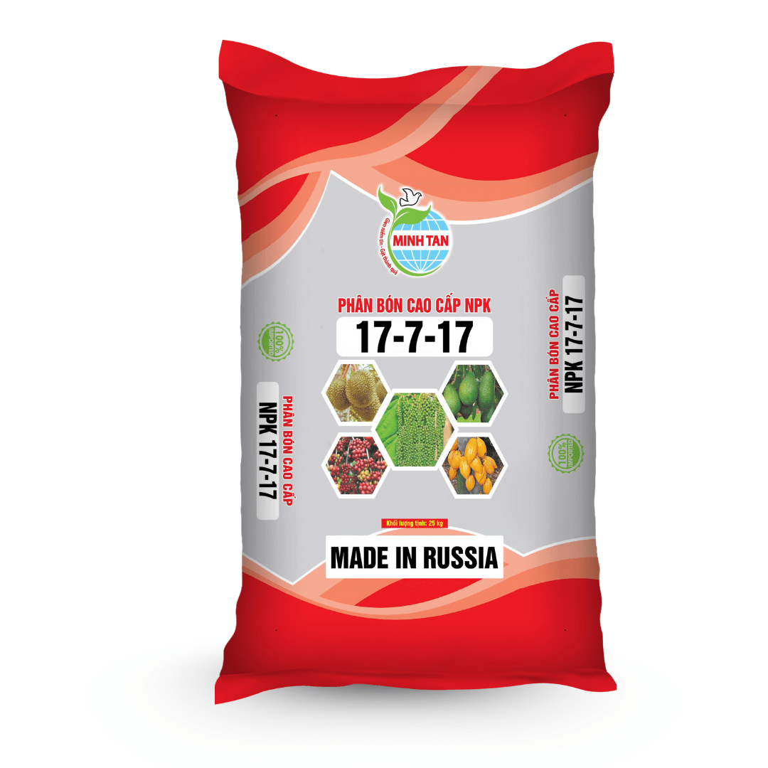 Minh Tân NPK 17-7-17 RUSSIA – vân đỏ – thẳng Minh Tân NPK 17-7-17 RUSSIA - vân đỏ - thẳng