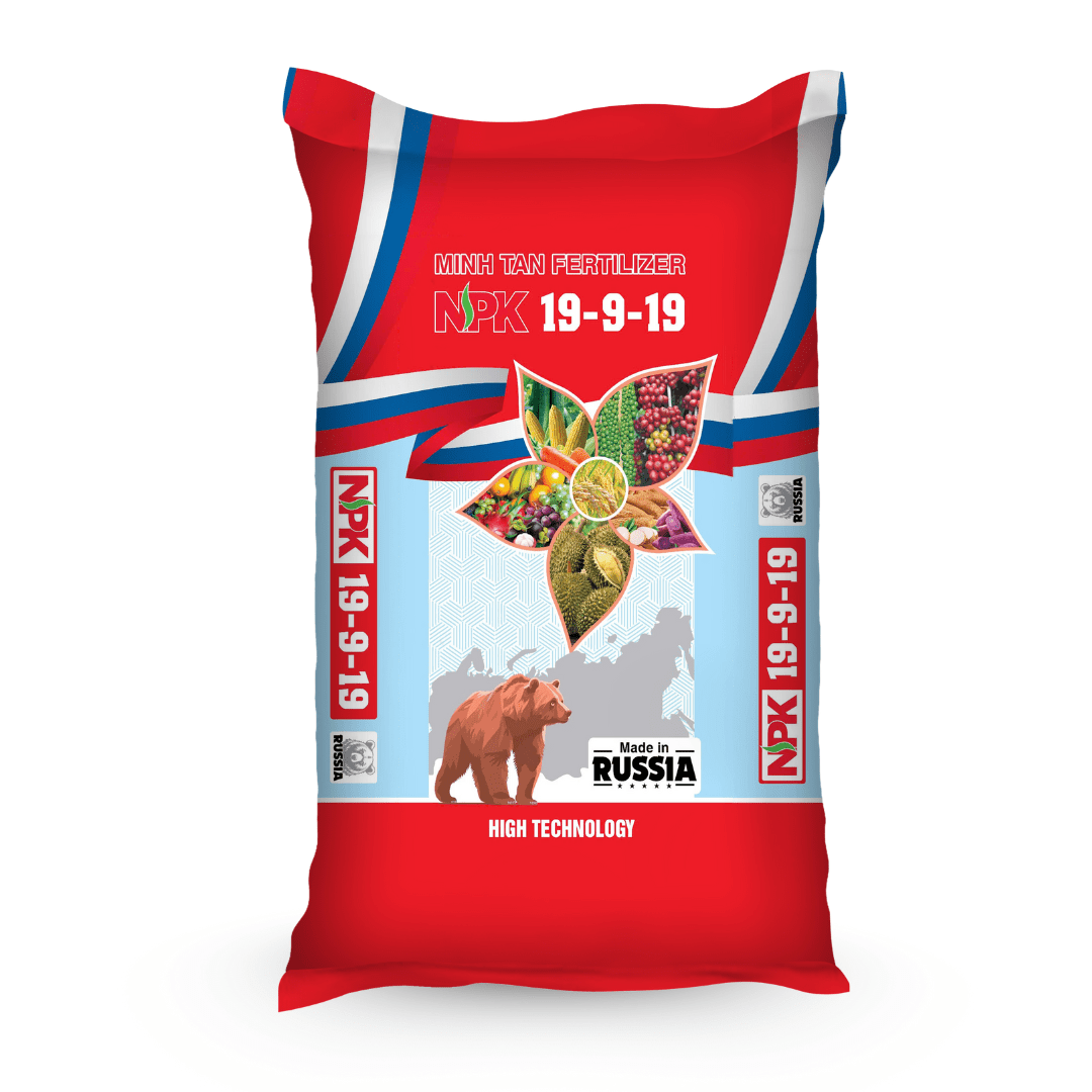 Minh Tân NPK 19-9-19 RUSSIA - màu đỏ 50kg Minh Tân NPK 19-9-19 RUSSIA - màu đỏ 50kg