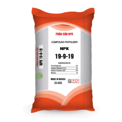 Minh Tân NPK 19-9-19 RUSSIA - màu vân cam 25kg mặt sau