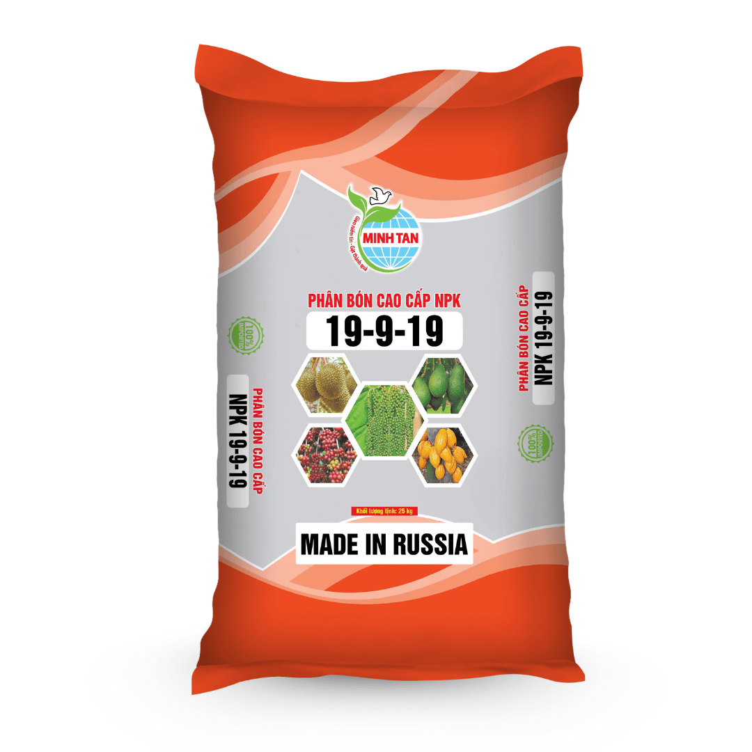 Minh Tân NPK 19-9-19 RUSSIA - màu vân cam 25kg Minh Tân NPK 19-9-19 RUSSIA - màu vân cam 25kg