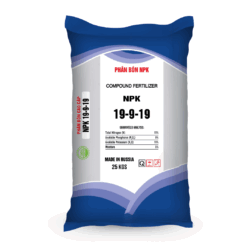 Minh Tân NPK 19-9-19 RUSSIA - màu vân xanh 25kg mặt sau